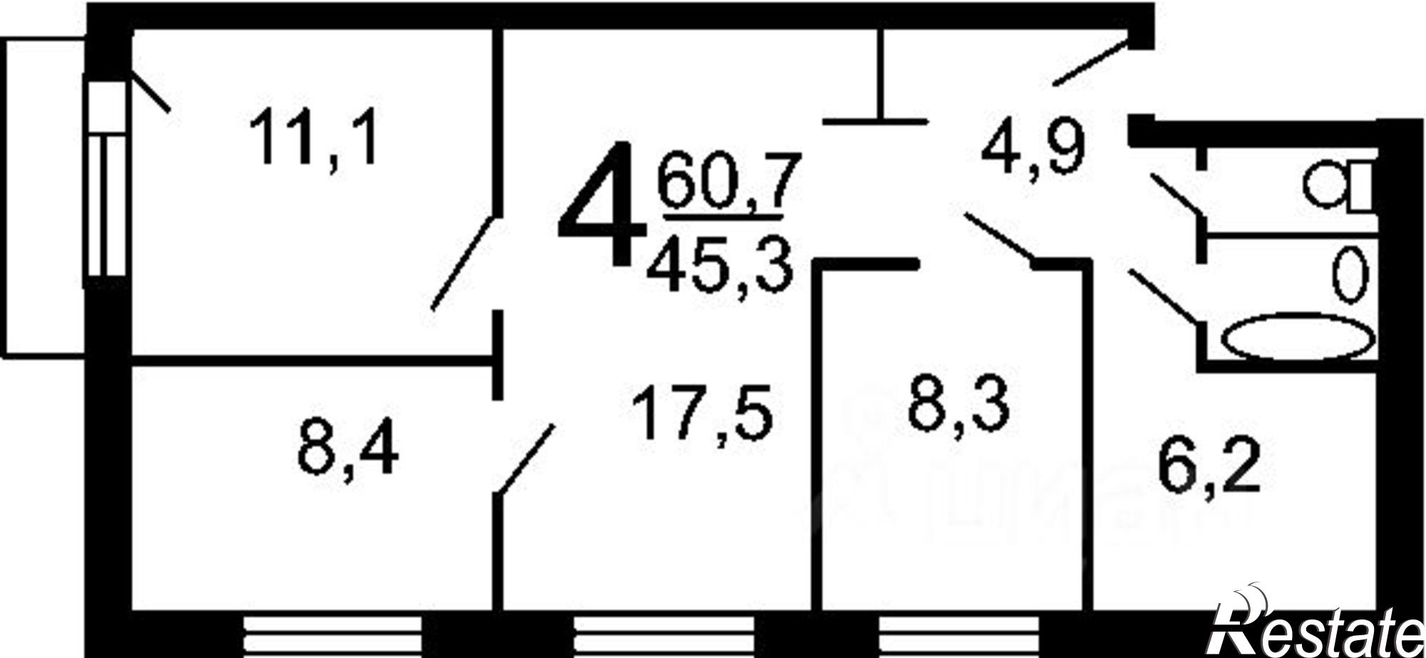 Купить квартиру за 4 200 000 рублей на переулок Степана Разина, 3