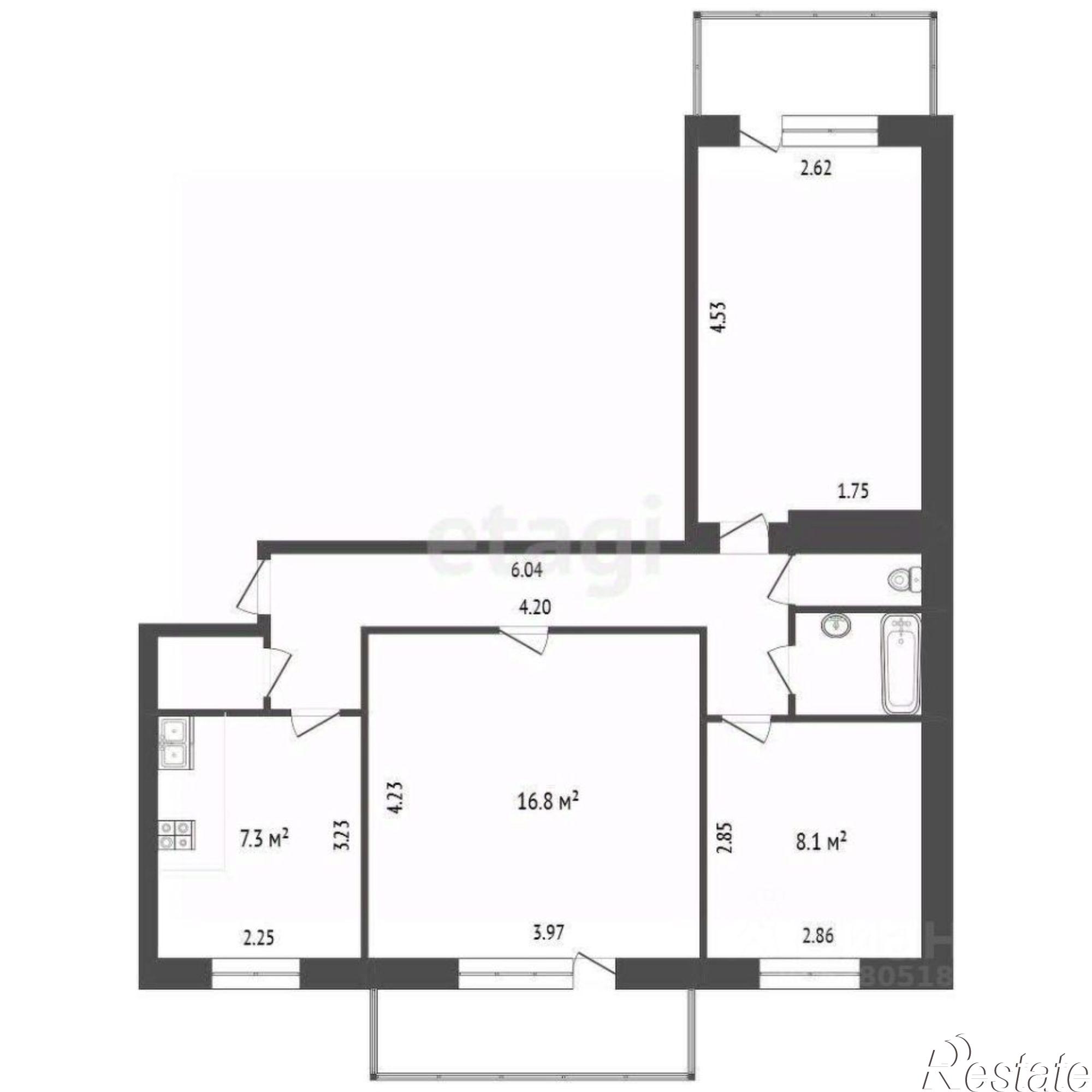 Купить квартиру за 5 800 000 рублей на улица Пушкина, 6