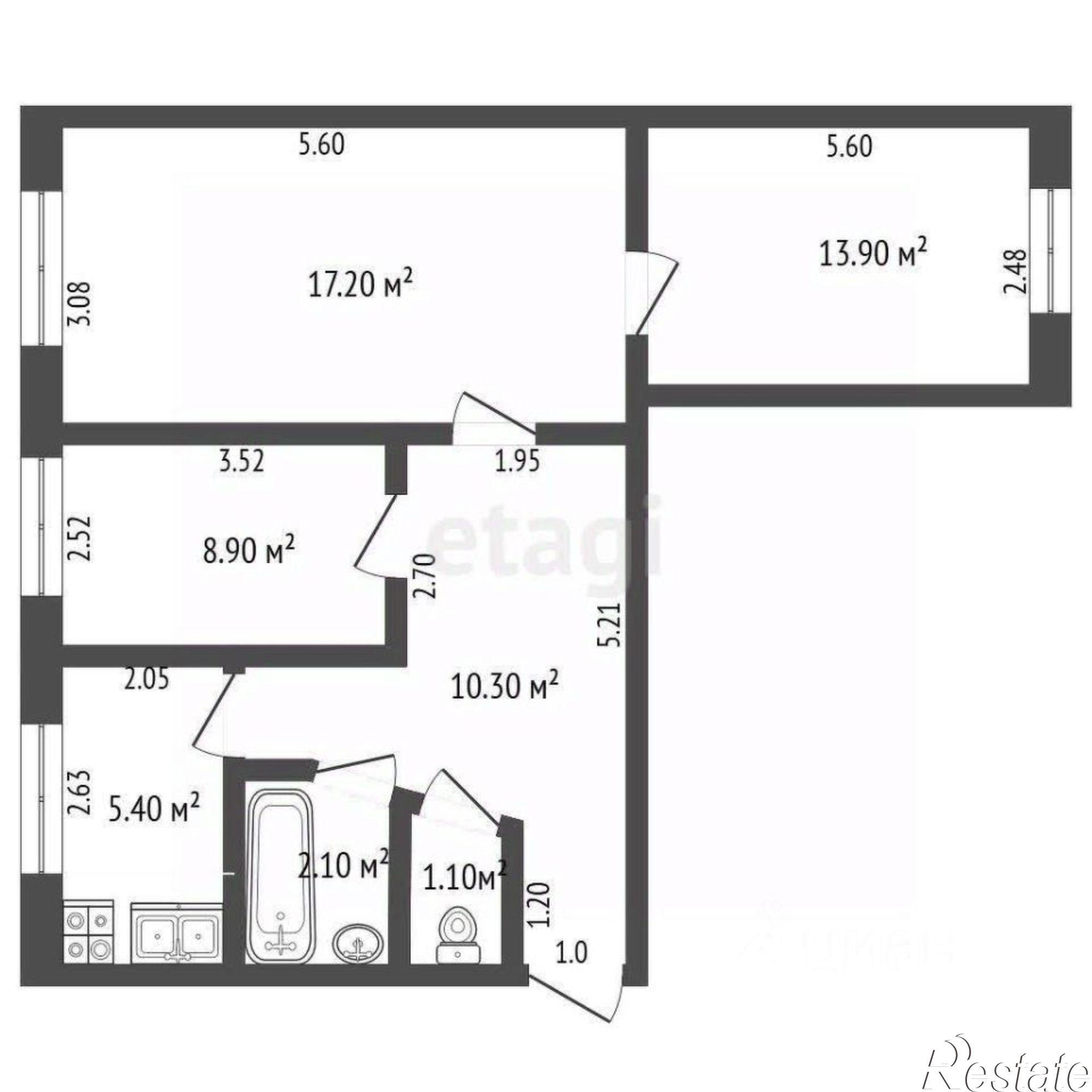 Купить квартиру за 4 500 000 рублей на ул Московская, 61