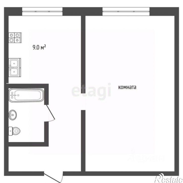 1-комн квартира Московская улица, 76,  д. 76