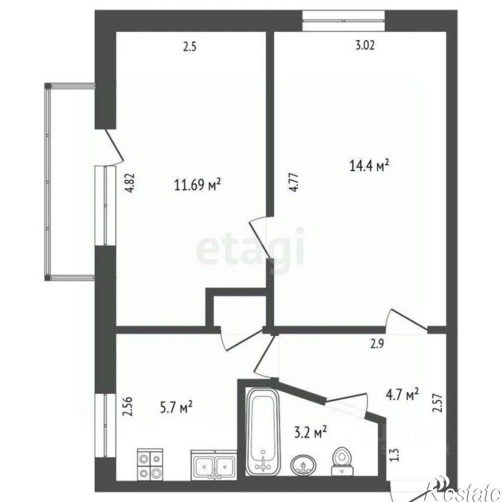 2-комн квартира Красноармейский пер, 80,  д. 80