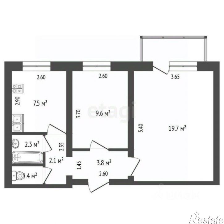 2-комн квартира ул Пирогова, 8,  д. 8