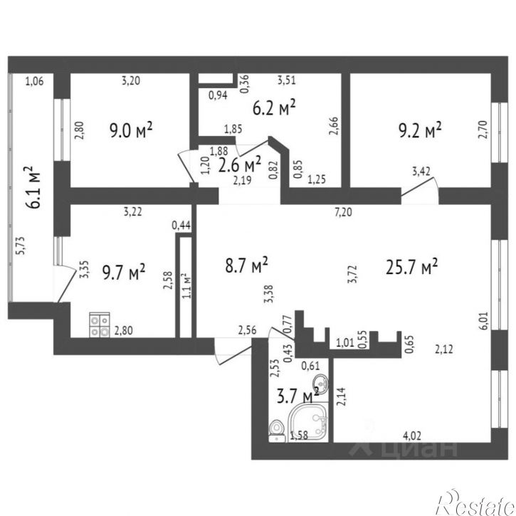 4-комн квартира Коллонтаевский пер, 102А,  д. 102А