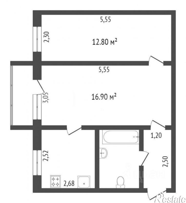 2-комн квартира Азовский район, Азов