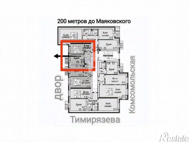 1-комн квартира Железнодорожная улица, 3Б,  д. 3Б